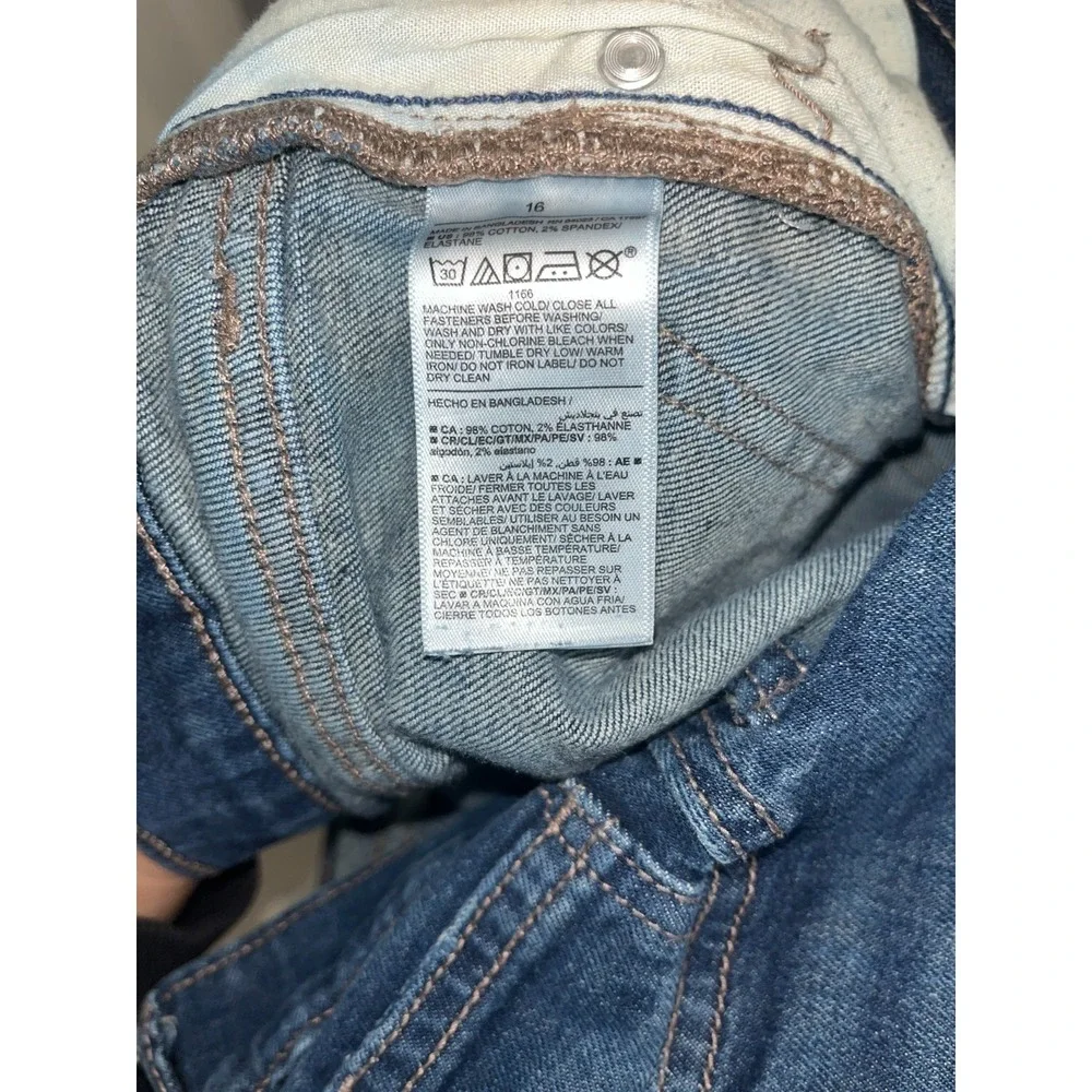 Old Navy Jeans Boys 16 Blue Denim Cotton Stretch Medium Wash Straight Leg Casual
